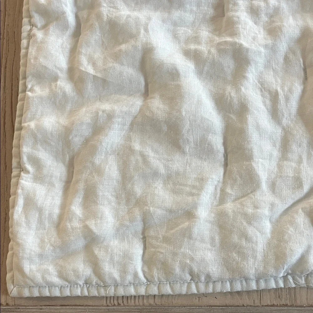 Pottery barn Belgian flax tufted blue frost standard size